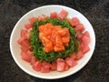 Salmon maguro japanese seaweed donburi with rice