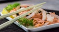 Salmon in a marinade of pure lemon juice - healthy dish