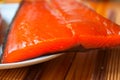 Salmon meat on the table