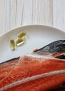 Salmon and omega3 on a plate