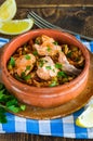 Salmon and orzo stew Royalty Free Stock Photo