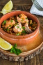 Salmon and orzo stew Royalty Free Stock Photo