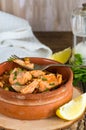 Salmon and orzo stew Royalty Free Stock Photo