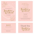 Salmon Pink Stone and Plants Wedding Invitation Template Theme