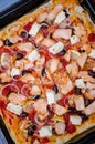 Salmon pizza