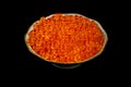 The salmon red caviar in a bowl Royalty Free Stock Photo