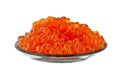 Salmon red caviar in plate Royalty Free Stock Photo