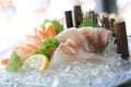 Salmon and red snapper sashimi Japanese food