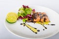 Salmon with a reduction of balsamic vinegar and sugar