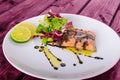 Salmon with a reduction of balsamic vinegar and sugar Royalty Free Stock Photo