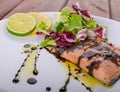 Salmon with a reduction of balsamic vinegar and sugar Royalty Free Stock Photo