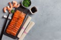Salmon with rice noode Royalty Free Stock Photo
