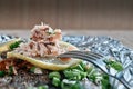 Salmon roasted in foil. Delicate Royalty Free Stock Photo