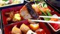 Salmon roasted soy sauce Sushi food