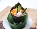 Salmon Roe Avocado Hand Roll Temaki Royalty Free Stock Photo