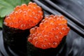 Salmon roe sushi set. Royalty Free Stock Photo