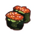 salmon roe sushi. Vector illustration decorative design Royalty Free Stock Photo