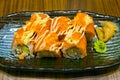 Salmon roll menu Royalty Free Stock Photo