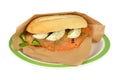 Salmon on a sandwich. Royalty Free Stock Photo
