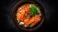 Salmon Sashimi Doniburi is a delicious Japanese rice bowl topped