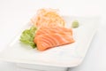 Salmon sashimi on a plate, Japanese food Royalty Free Stock Photo