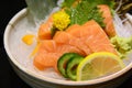 Salmon sashimi , japanese food Royalty Free Stock Photo