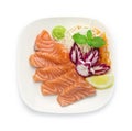 Salmon sashimi Japanese food style appetizer goodtasty Royalty Free Stock Photo