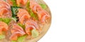 Salmon sashimi - japanese food style on white background