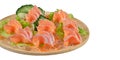 Salmon sashimi - japanese food style on white background Royalty Free Stock Photo