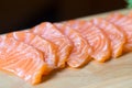 Salmon sashimi, Japanese food Royalty Free Stock Photo