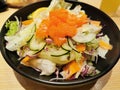 Salmon Sashimi Salad Royalty Free Stock Photo