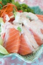 Salmon sashimi salad Royalty Free Stock Photo