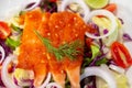 Salmon sashimi with spicy hot sauce Royalty Free Stock Photo