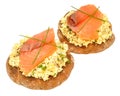 Salmon And Scrabbled Eggs On Toast Royalty Free Stock Photo