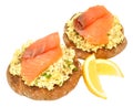 Salmon And Scrabbled Eggs On Toast Royalty Free Stock Photo