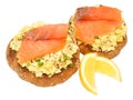 Salmon And Scrabbled Eggs On Toast Royalty Free Stock Photo