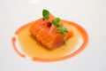 Salmon served as gourmet sashimi