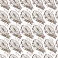 Salmon slice cooked in restaurant or home seamless pattern