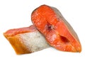 Salmon. Smoked Salmon. Natural Atlantic raw fish. Whole piece of steak or fillet of red fish salmon or trout.