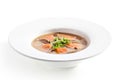 Salmon Soup over White Royalty Free Stock Photo