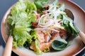 Salmon spicy salad, healthy food for eating