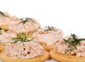 Salmon spread on cracker cookies