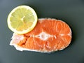 Salmon stake and lemon