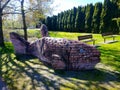 Salmon statue at the beginning of Discovery Trail loop trail near Abbotsford, BC, Canada.