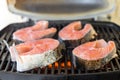 Salmon steak BBQ Royalty Free Stock Photo