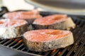 Salmon steak BBQ Royalty Free Stock Photo
