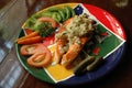 Salmon Steak in Colorful Dish