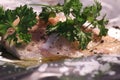 Salmon Steak with Dill and Parsley