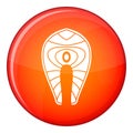 Salmon steak icon, flat style Royalty Free Stock Photo