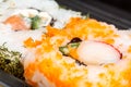 Salmon Sushi closeup Royalty Free Stock Photo